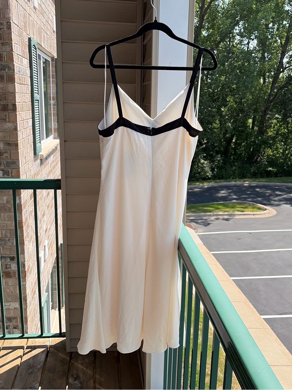 🆕🌾Lauren Ralph Lauren Colorblock Wedding Guest  Midi Dress Ivory Black Size 12 - Picture 5 of 17